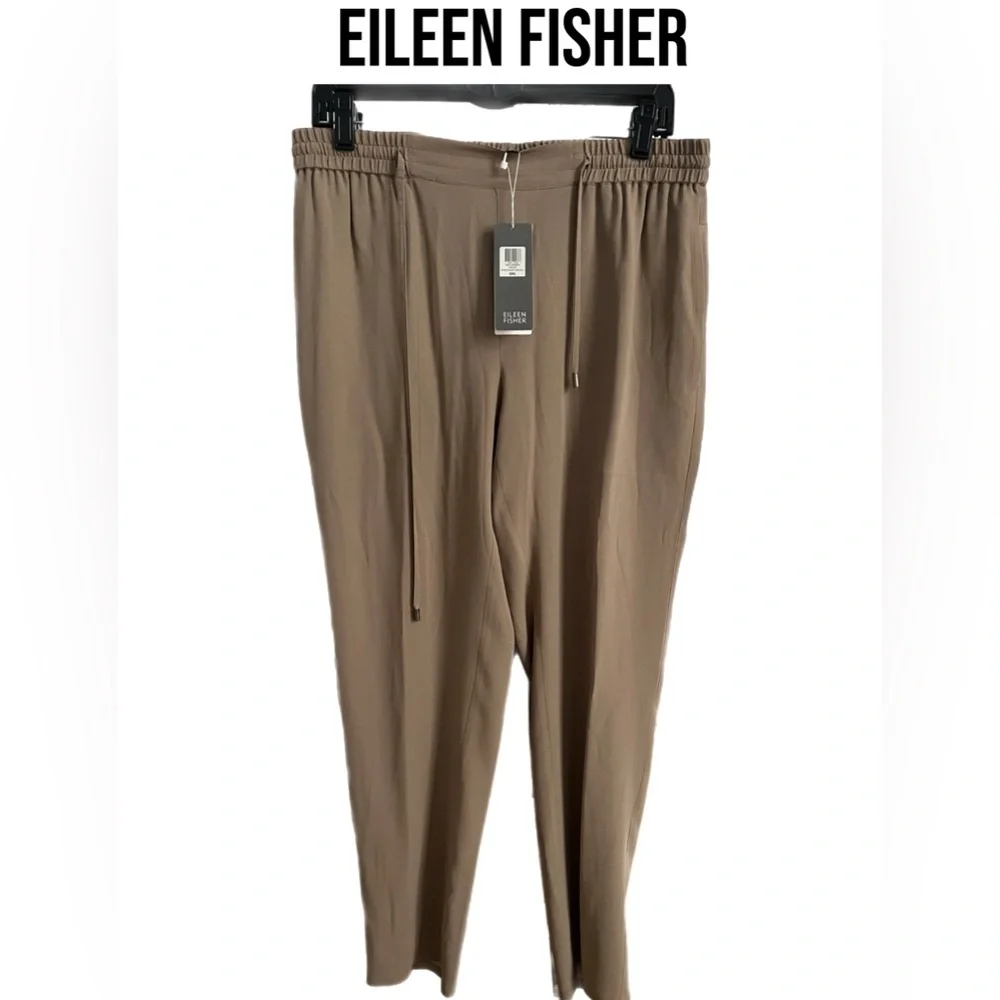Eileen Fisher 100% Silk Ankle Pants NWT Small - Picture 2 of 8